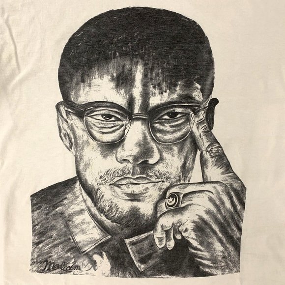 unbranded Other - VTG 90s Malcolm X Big Face AOP Print Shirt Mens XL Hip Hop Black History Rap USA